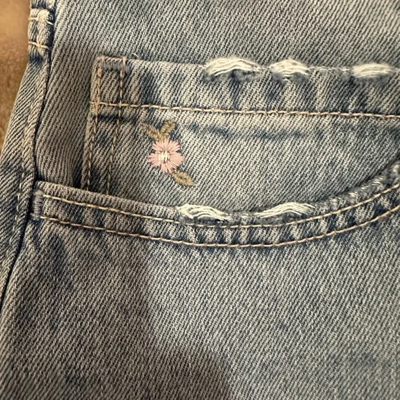 Hollister Floral Embroidery Low Rise Baggy Wide Leg Jeans - Picture 5 of 8